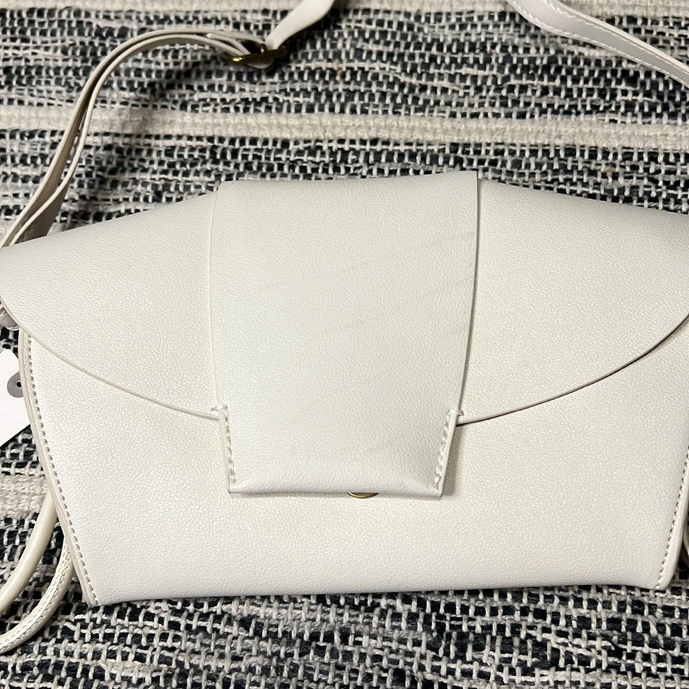 Anthropologie White Leather Crossbody Clutch - Picture 2 of 5
